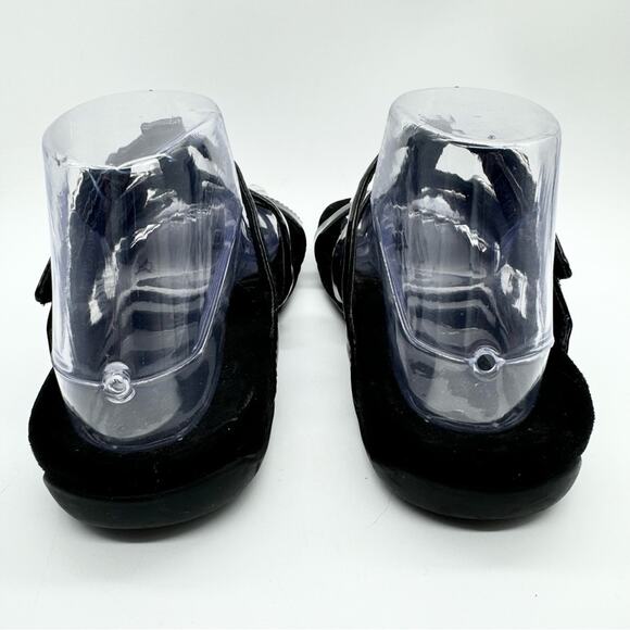 Vionic Misa Strappy Buckle Slide Sandals Black Patent Sz 6 Minimal Office Dressy - Picture 8 of 11